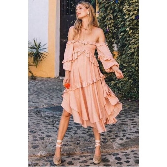 Spell Clementine Mermaid Maxi Dress Sz Large - Picture 4 of 16